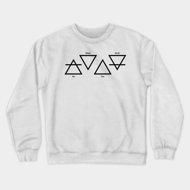 Air Fire Water Earth Four Elements Greek Triangle Symbols Crewneck Sweatshirt by teeleoshirts